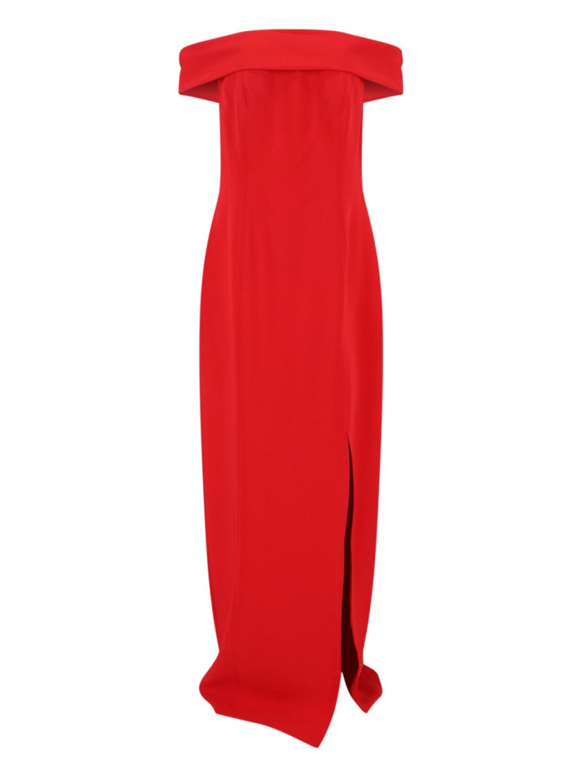 Polo Ralph Lauren Off-Shoulder Red Maxi Dress