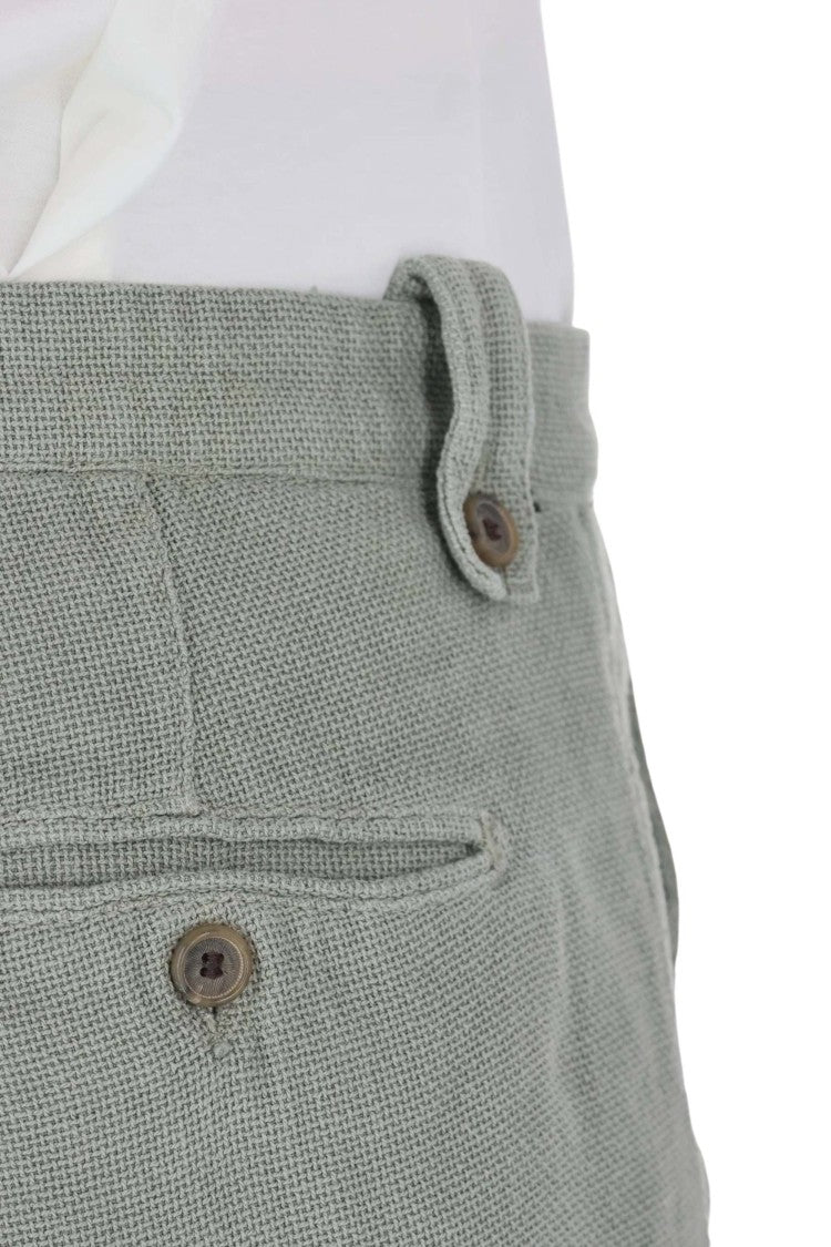Myths Textured Cotton-Linen Casual Shorts