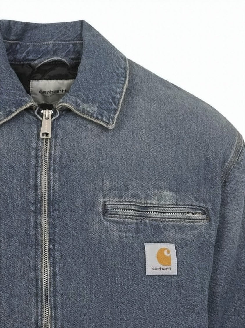 Carhartt Wip Vintage-Inspired Blue Denim Zip-Up Jacket With Classic Detailing