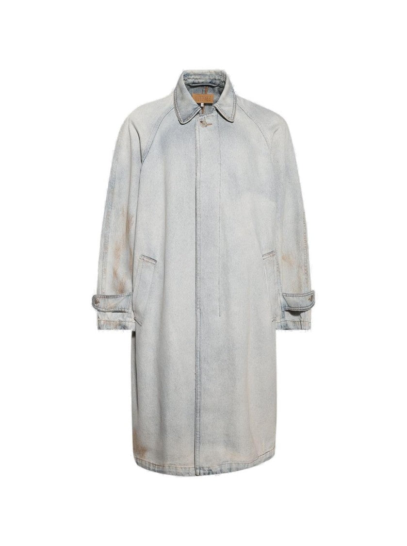 Mm6 By Maison Margiela Trench Coat Ligtht Blue