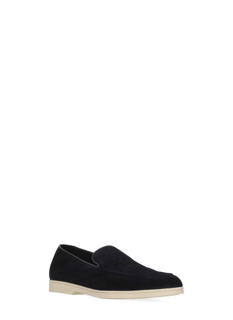 Doucal's Blue Suede Leather Loafers