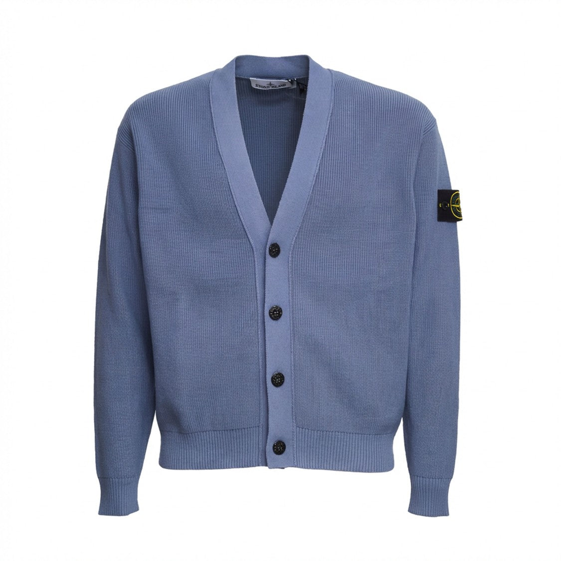 Stone Island Ribbed Cotton V-Neck Casual Cardigan