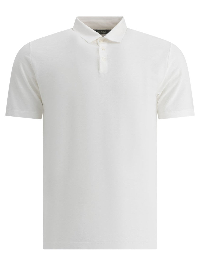 Zanone White Polo Shirt With Classic Design
