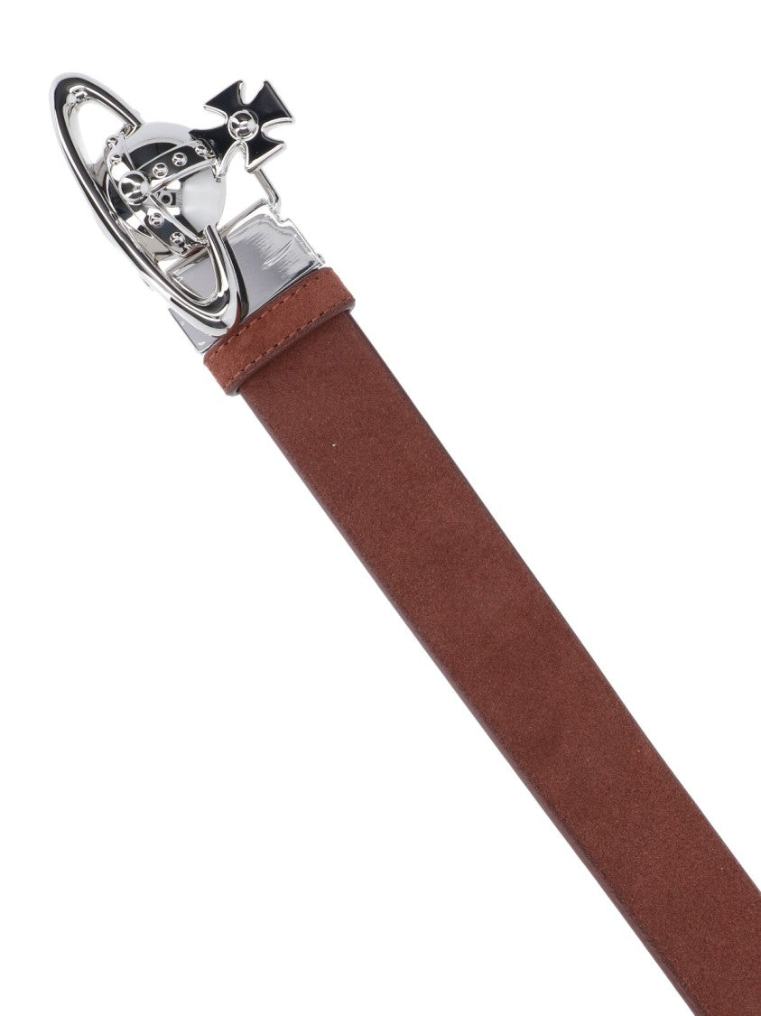 Vivienne Westwood Reversible Brown Suede And Black Leather Belt