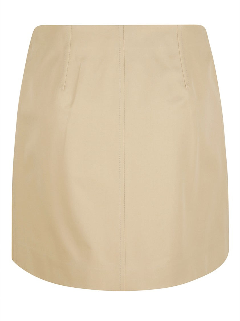 Burberry Wrap-Style Mini Skirt With Metallic Snap Buttons