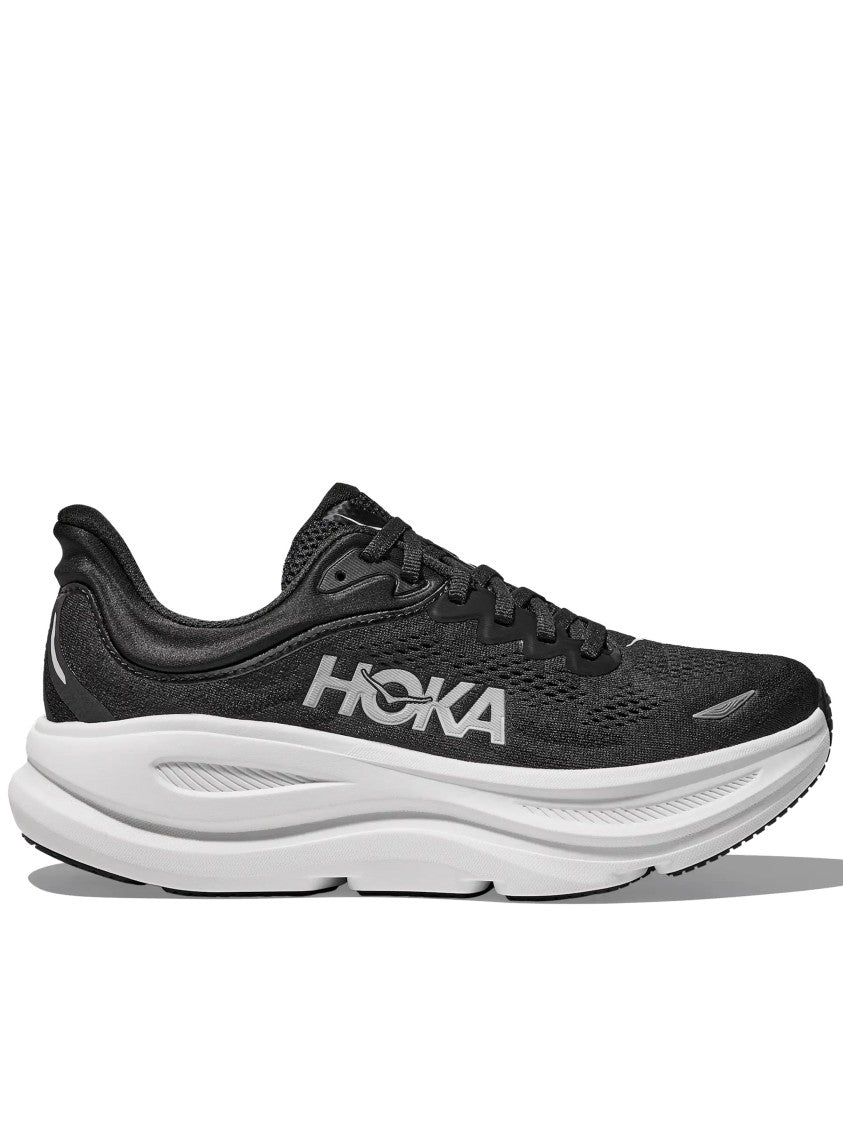 Hoka Black Bondi 9 Cushioned Mesh Sneakers