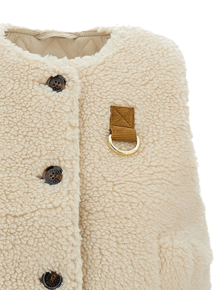 Barbour Fur-Effect Nylon Vest With Button Closure And Patch Detail
