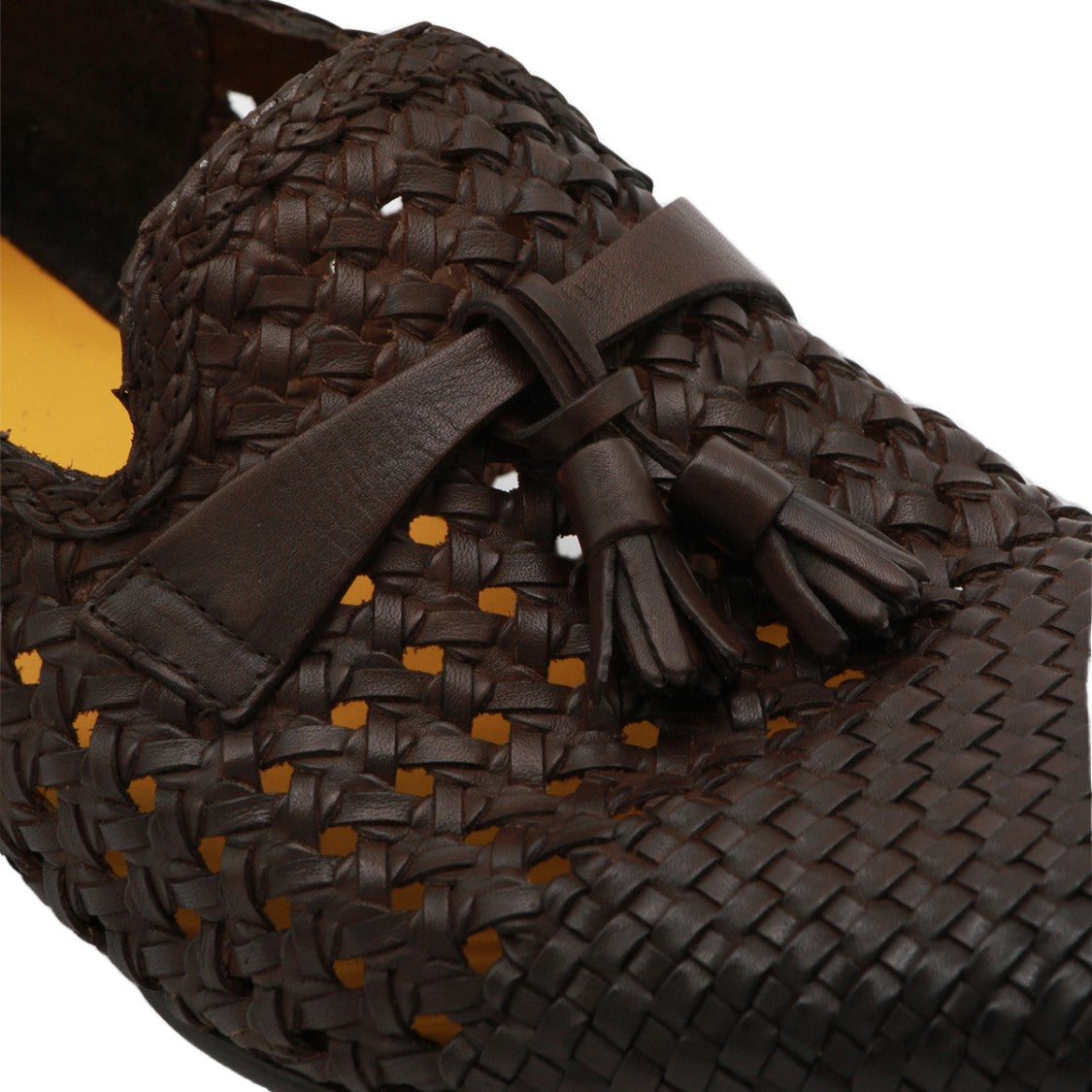Doucal's Woven Leather Slip-On Shoes With Tassel Detail
