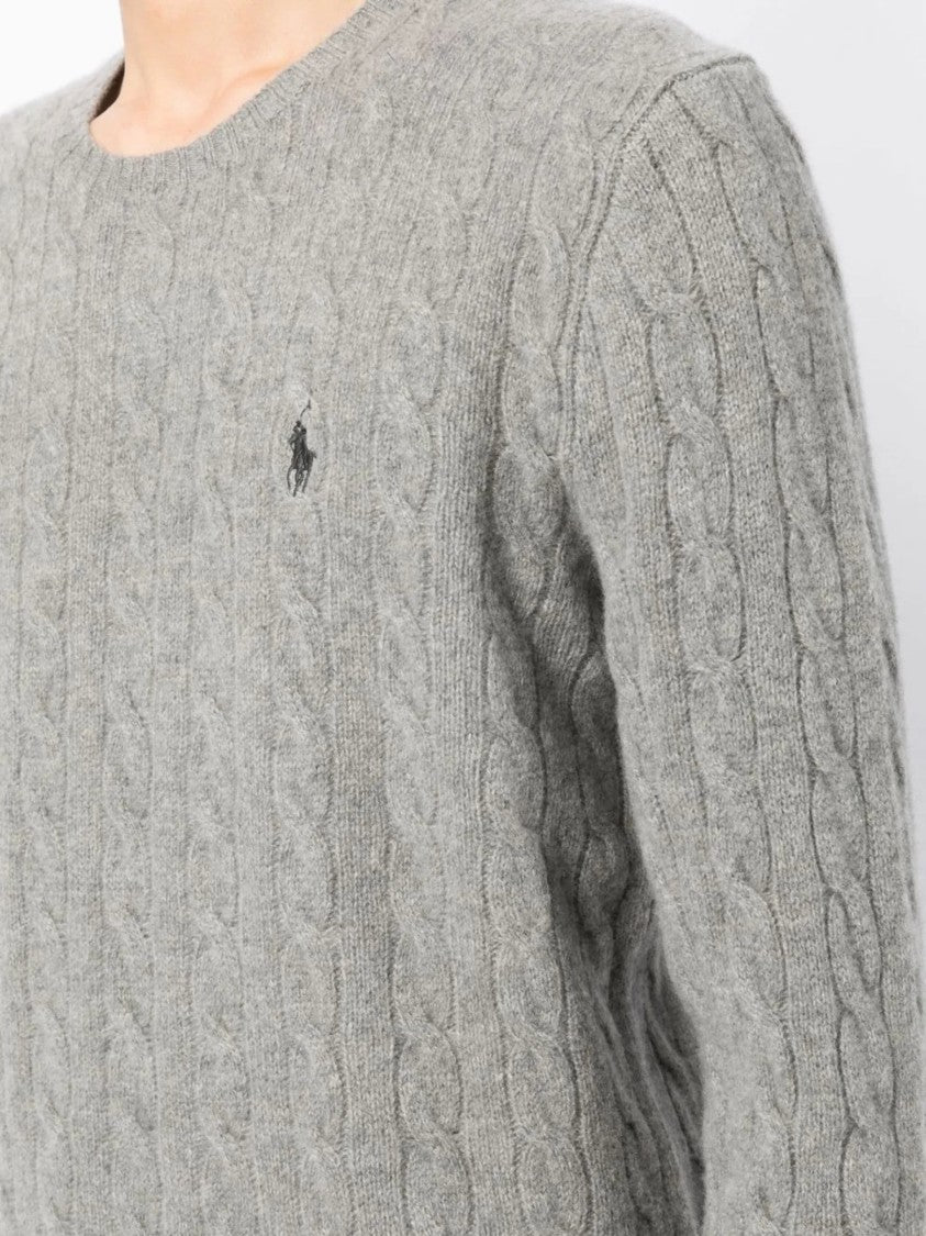 Polo Ralph Lauren Cable Knit Fitted Pullover - Grey