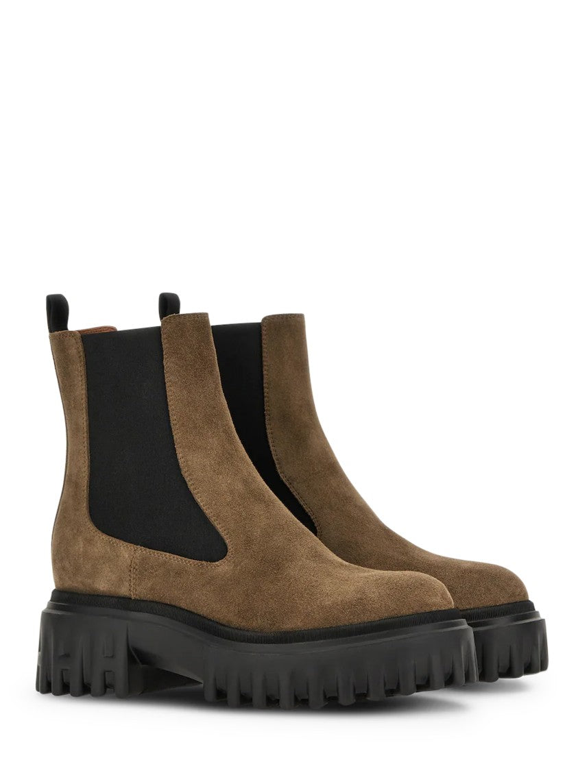 Hogan Chunky Sole Calfskin Chelsea Boots