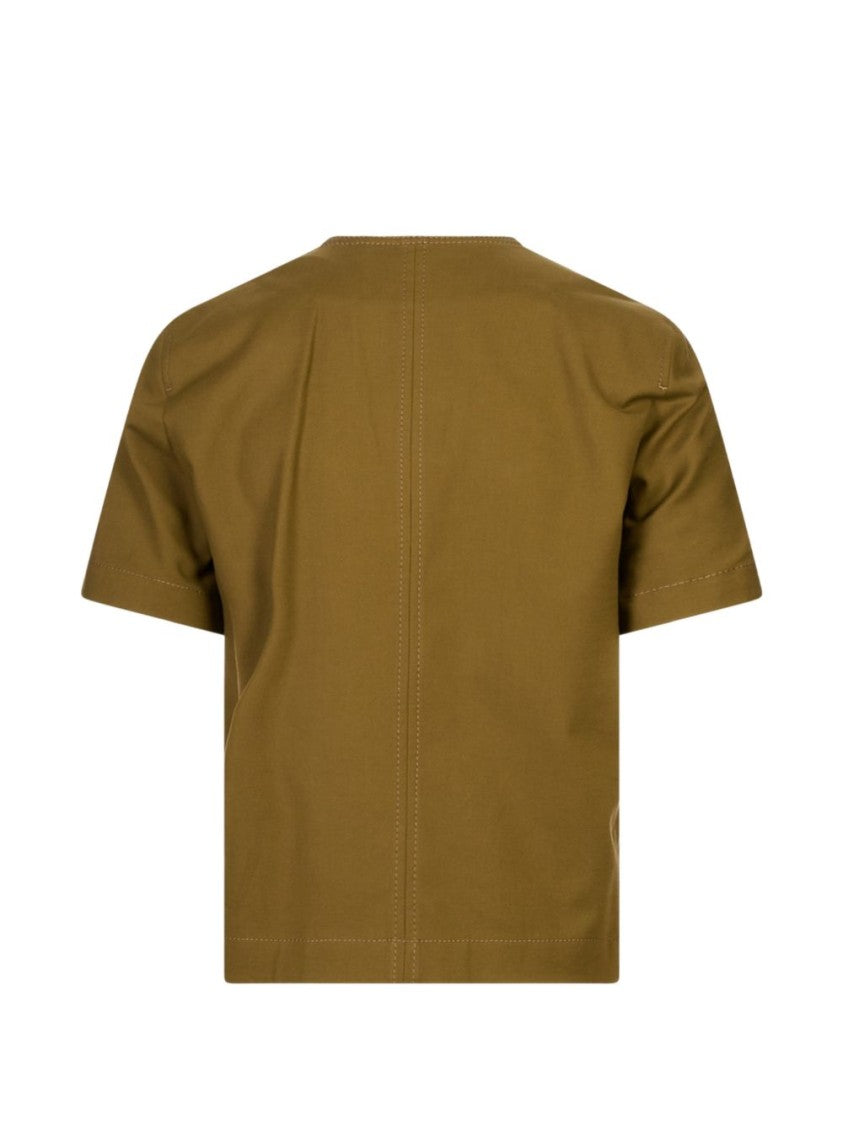 Max Mara Brown Boxy Short-Sleeved Buttoned Jacket