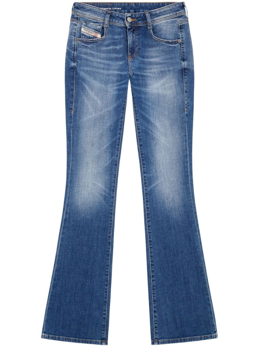 Diesel Mid-Rise Bootcut Denim Jeans With Classic Five-Pocket Styling