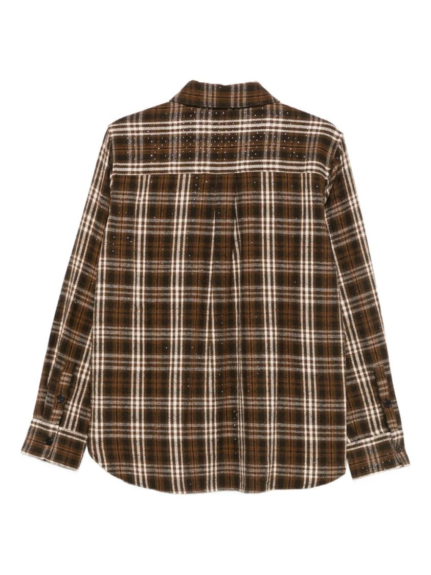 P.A.R.O.S.H. Plaid Button-Up Shirt With Chest Pockets