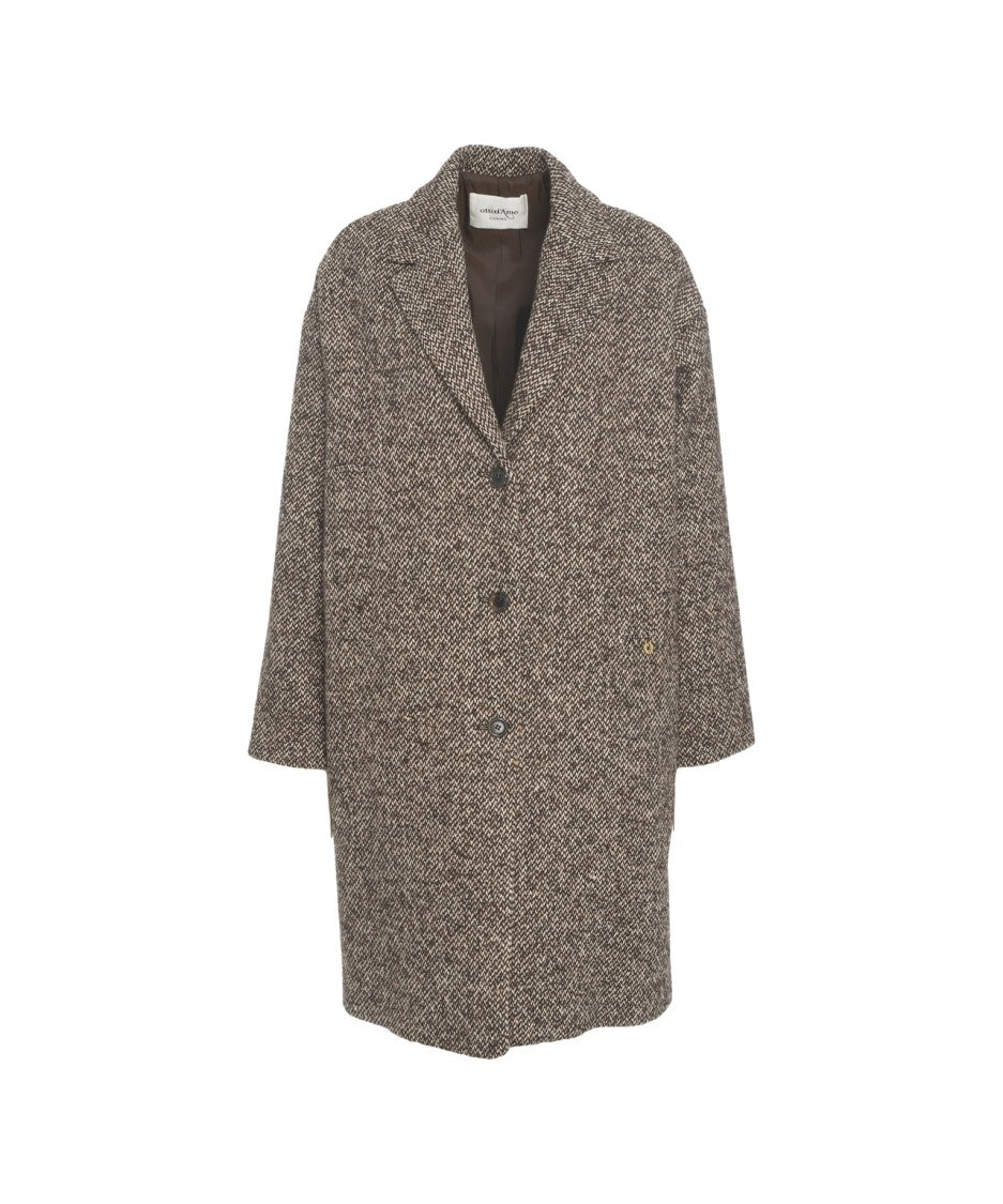 Ottod'ame Oversized Structured Coat With Mirror Lapel