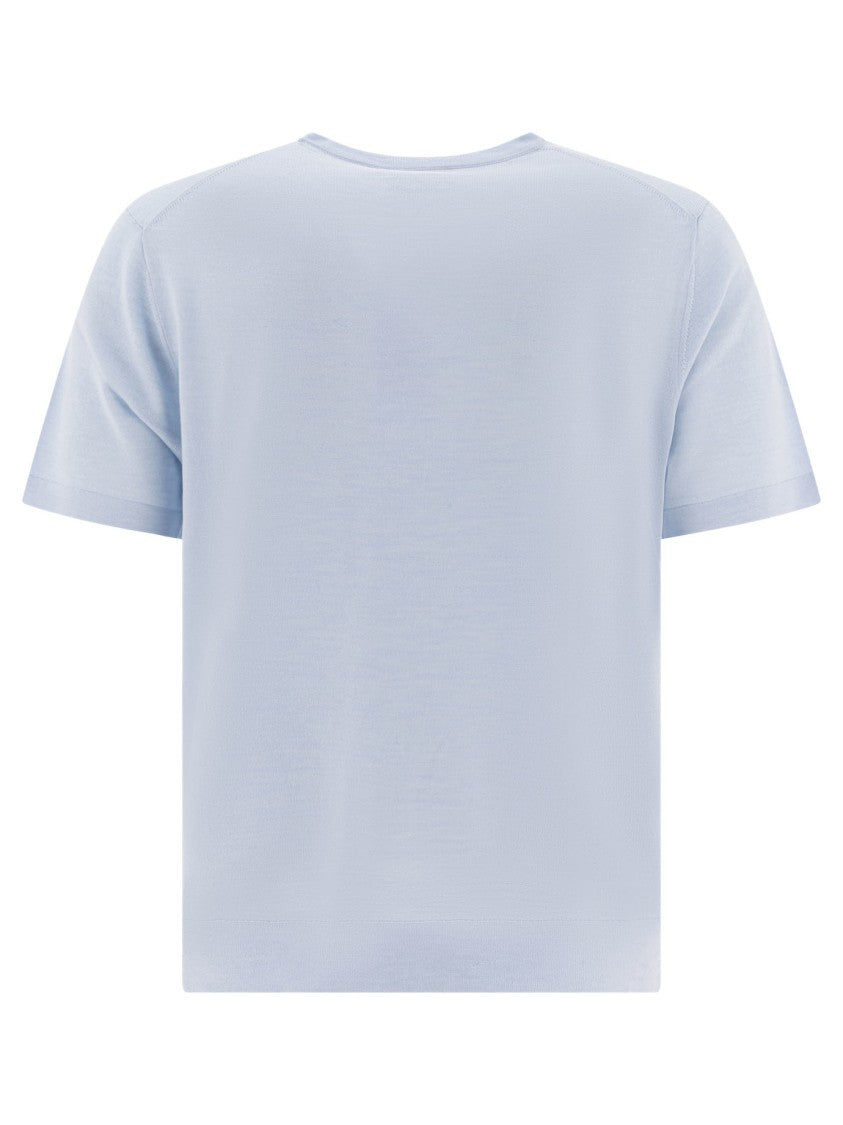 Vince Light Blue Rib-Knit Merino Wool