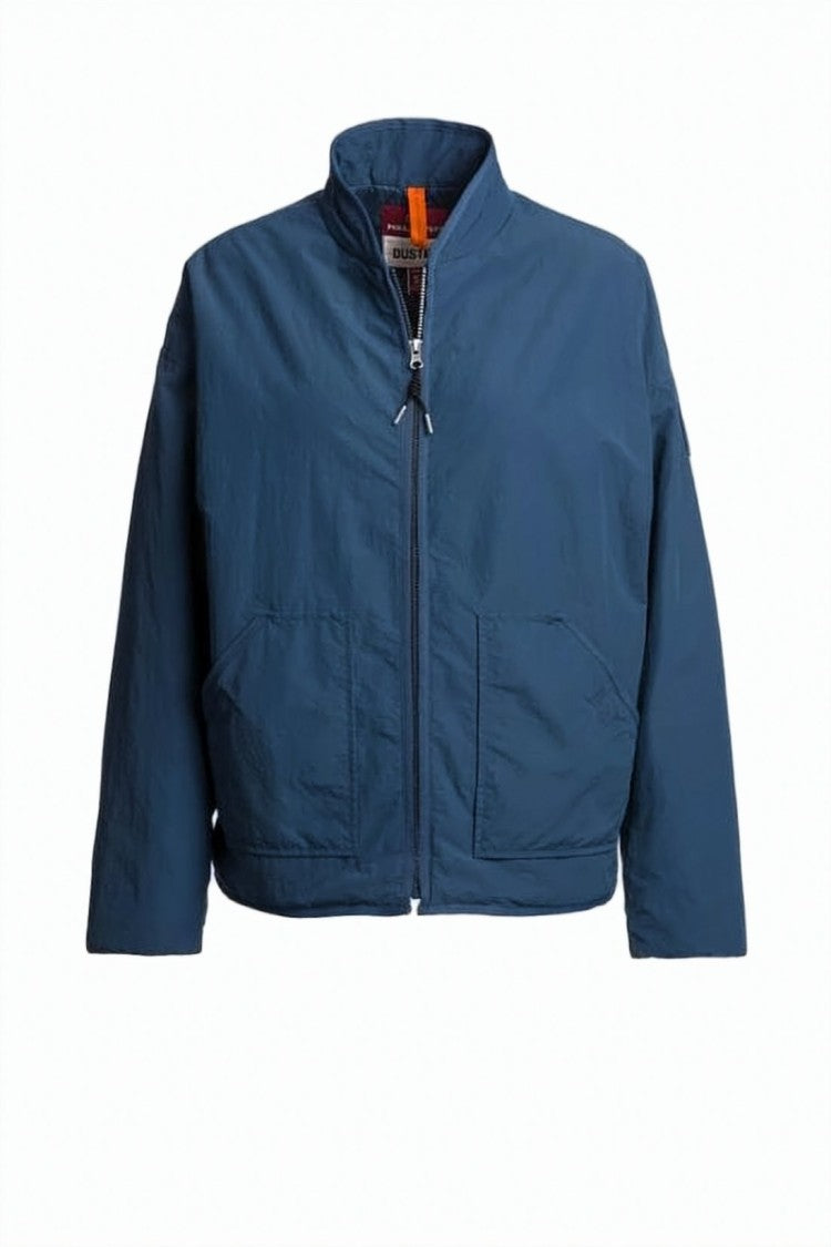 Parajumpers Cropped High Collar Jacket With Front Zipper Closure