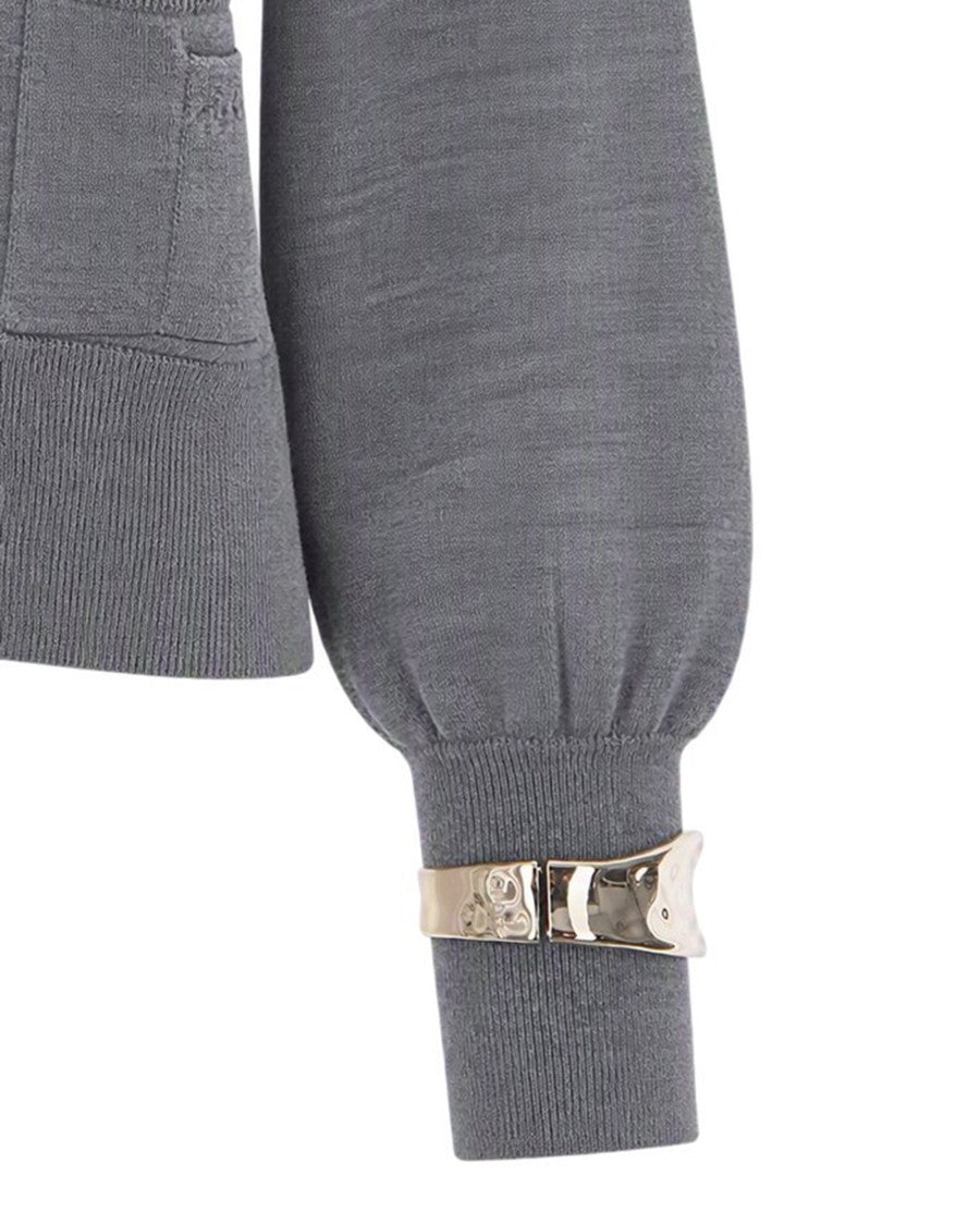 Liu Jo Grey Melange Fine Knit Cardigan