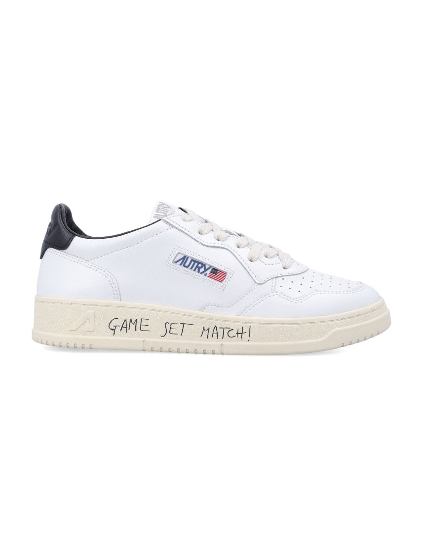 Autry Medalist Low White & Black Leather Sneakers