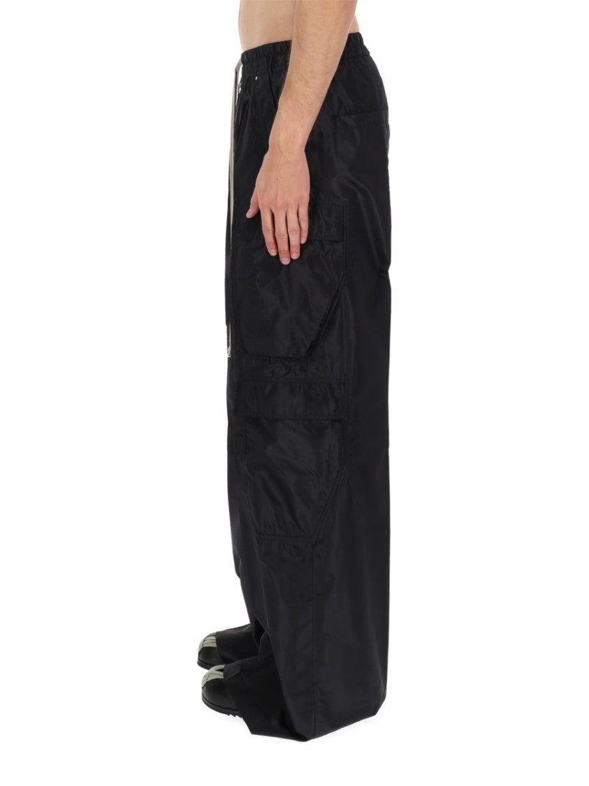 Rick Owens Silk Wide-Leg Cargo Pants