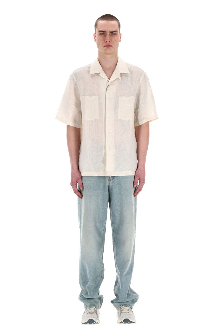 Herno Bowling Collar Linen Shirt