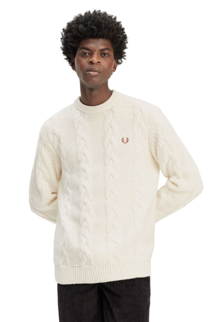 Fred Perry Cream Classic Cable Knit Sweater