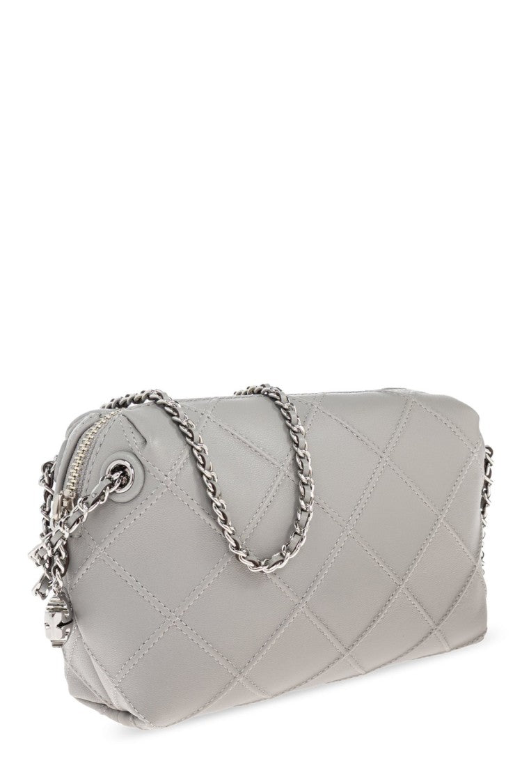 Tory Burch Gray Diamond Leather Camera Bag