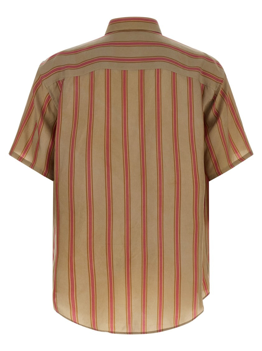 Saint Laurent 'Cassandre' Striped Cupro Shirt