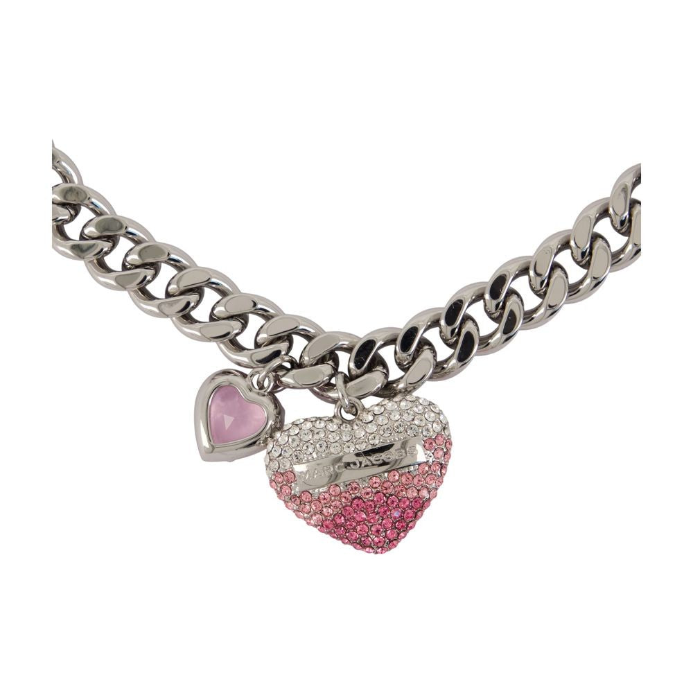 Marc Jacobs Heart Balloon Pave Necklace - Metal - Silver