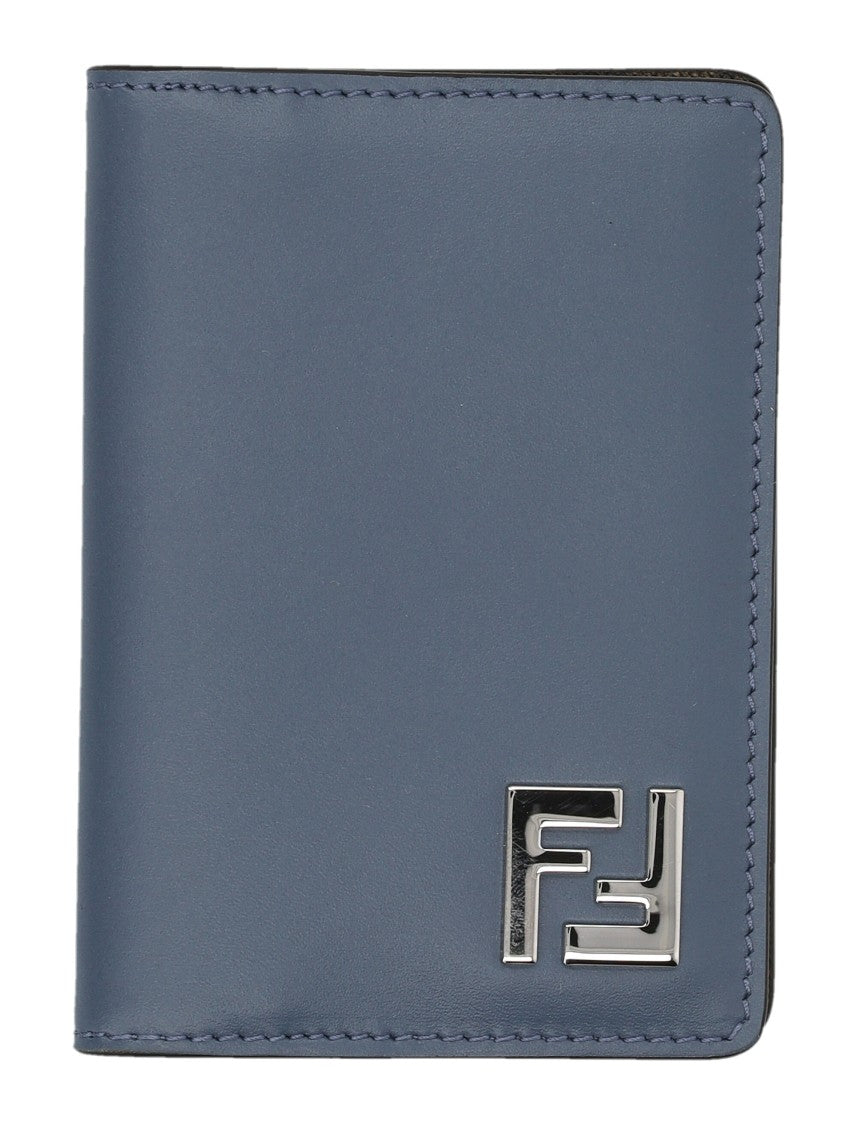 Fendi Ff Squared Card Holder With Textured Design