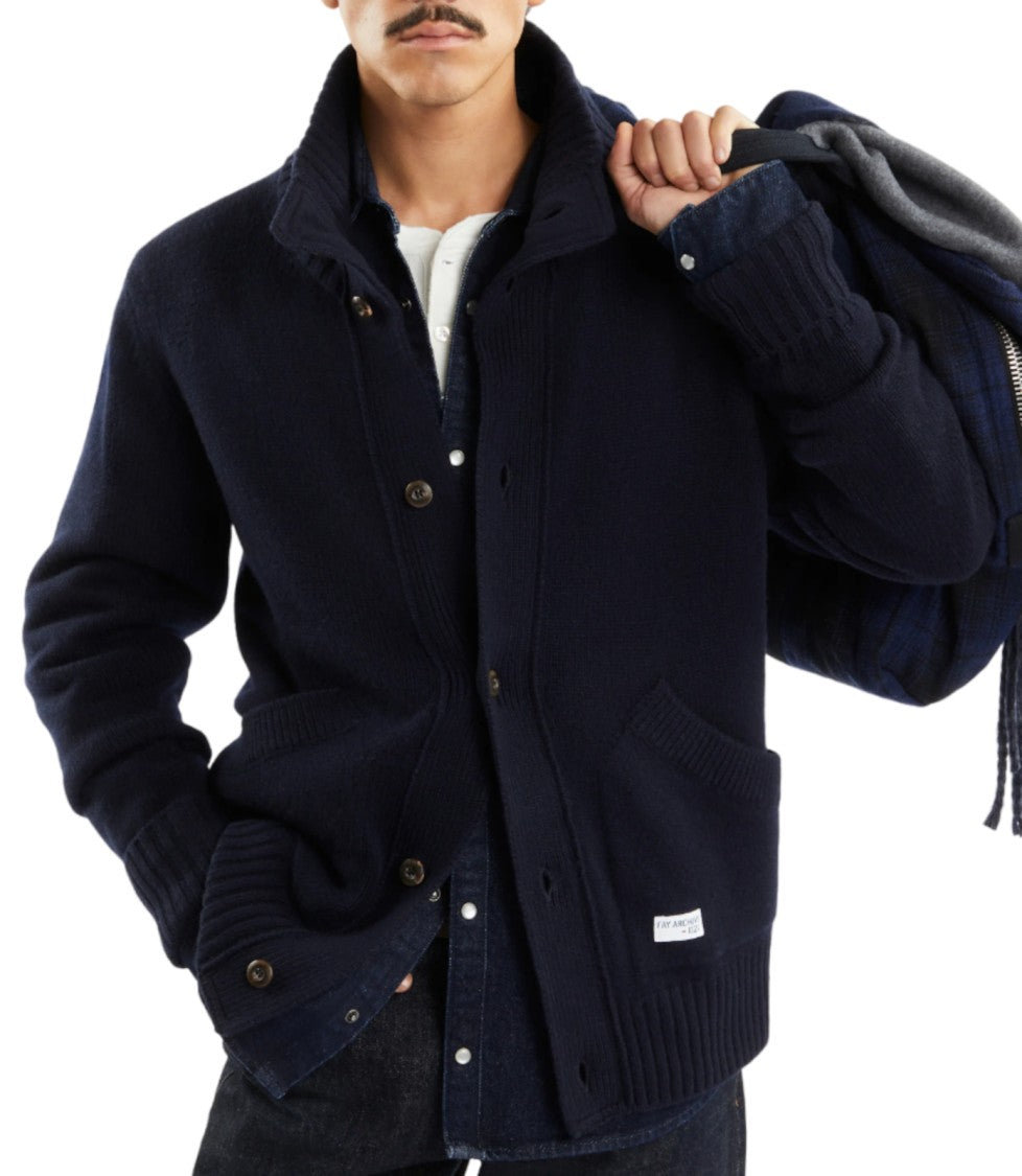 Fay Dark Navy Blue Knit Cardigan