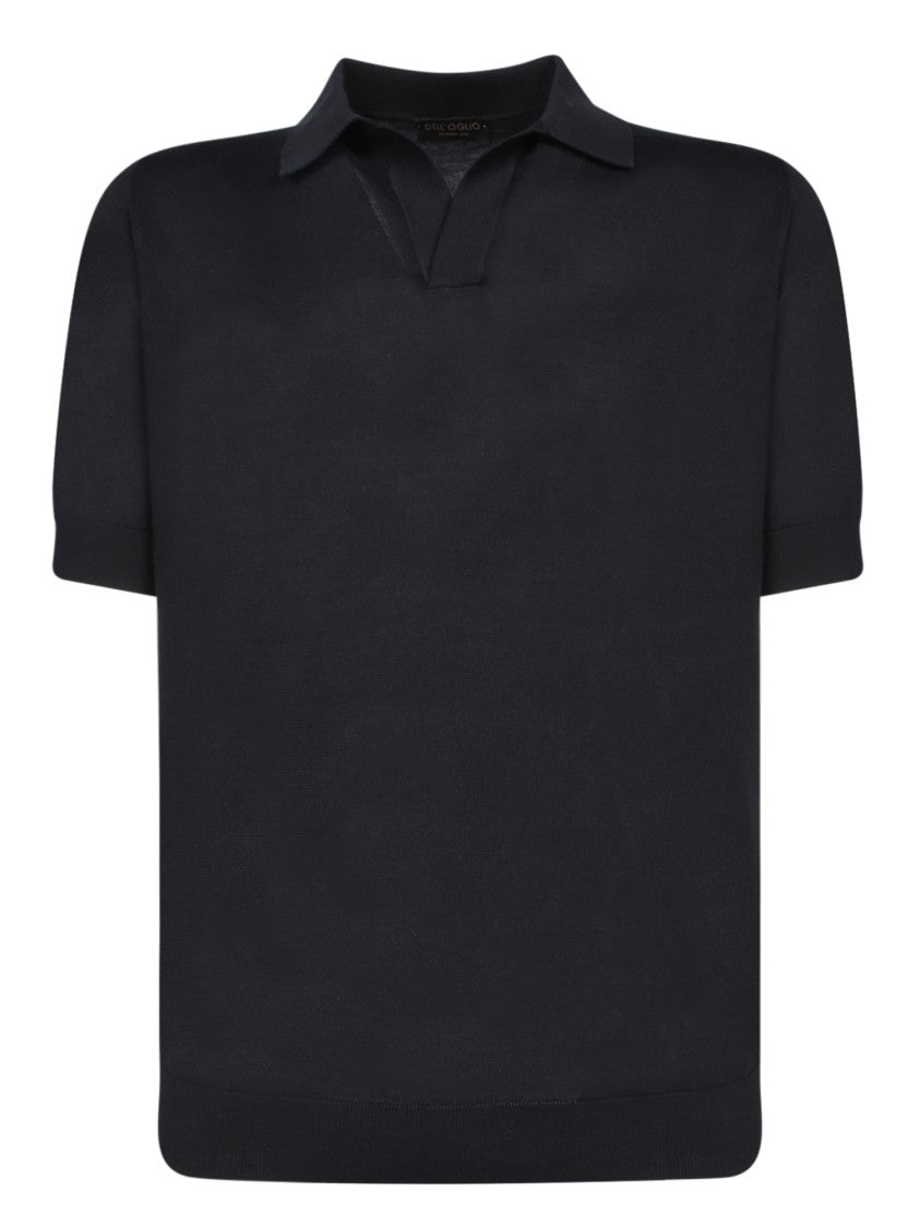 Dell'oglio Classic Black Short Sleeve Polo T-Shirt