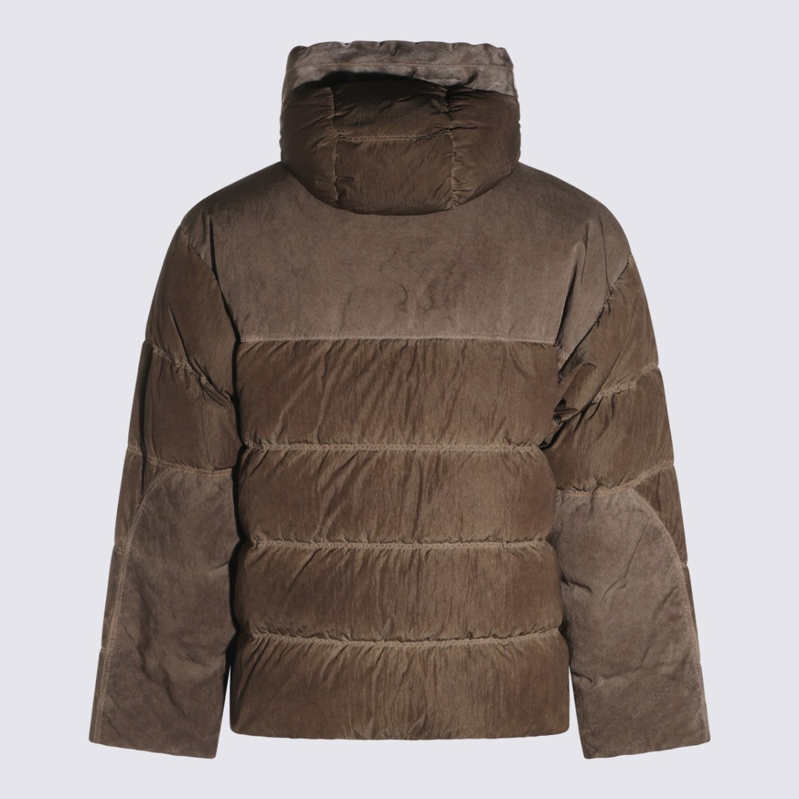C.P. Company Padded Quilted Coat With High Collar And Contrasting Trimming