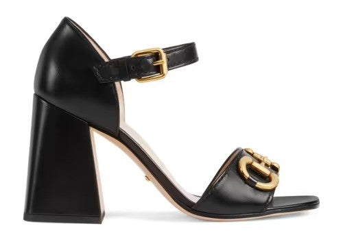 Gucci Black Leather Heels With Iconic Horsebit Detail