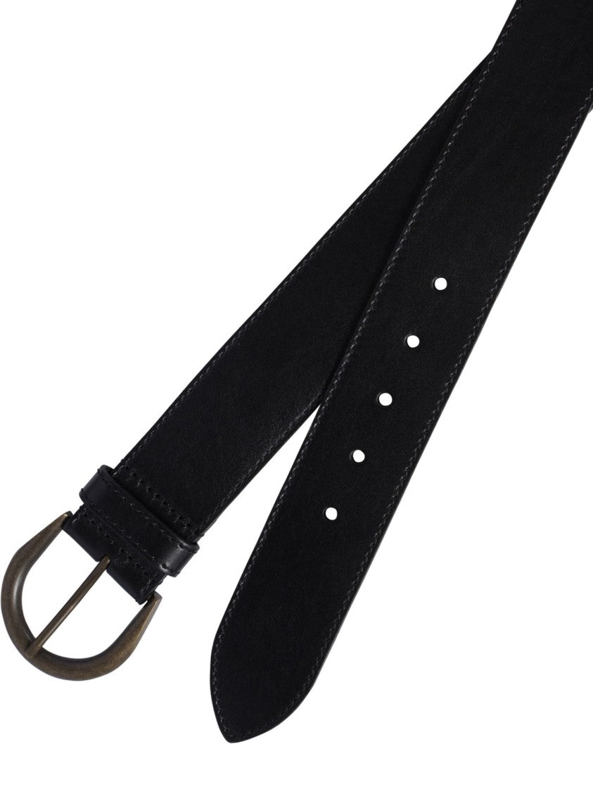 Saint Laurent Black Leather Belt