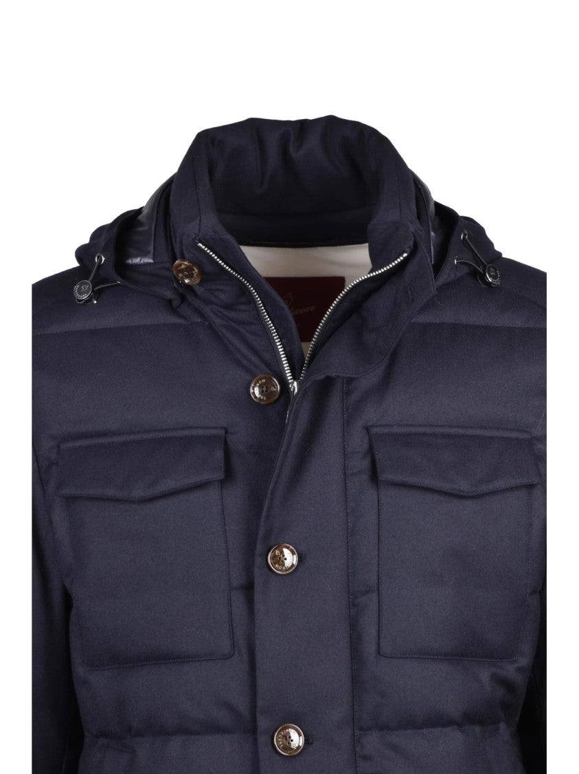 Montecore Midnight Blue Quilted Virgin Wool Down Coat