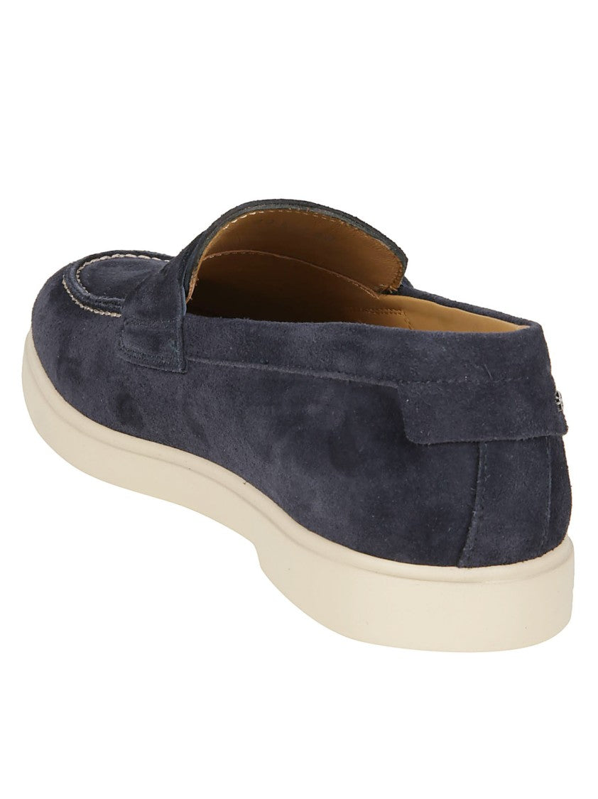 Baldinini Blue Suede Penny Loafers