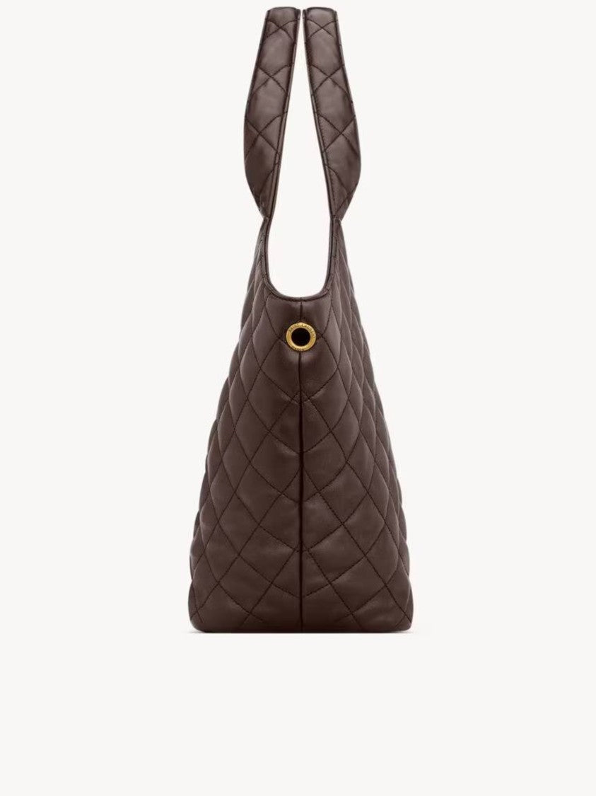 Saint Laurent Icare M Trapezoidal Quilted Tote Bag