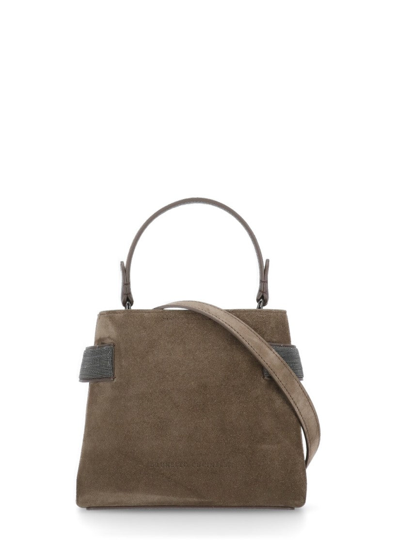 Brunello Cucinelli Suede Leather Shoulder Bag