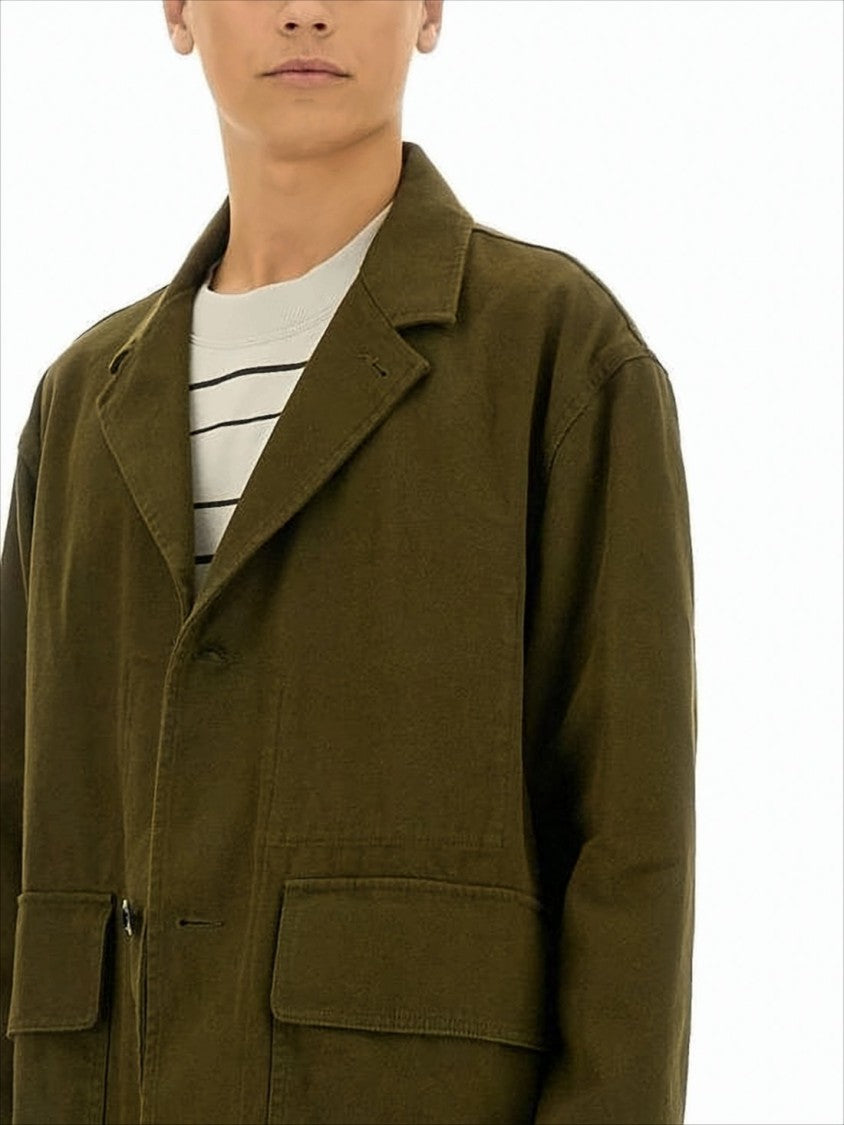 Margaret Howell Boxy Fit Utility Jacket With Notched Lapel