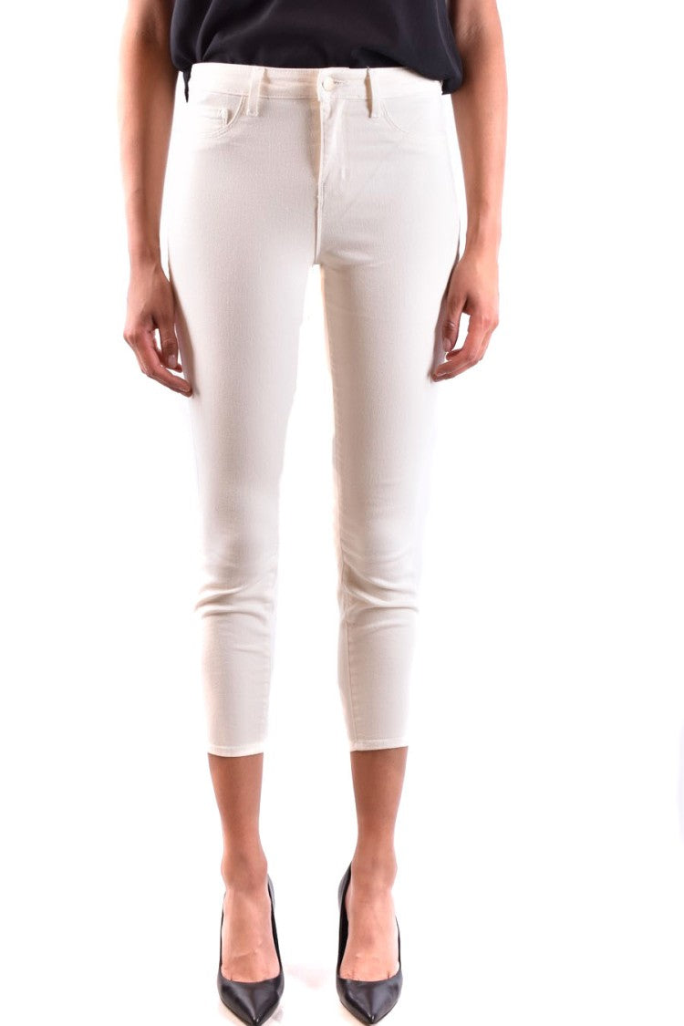 L'agence Cropped White Jeans Slim Fit