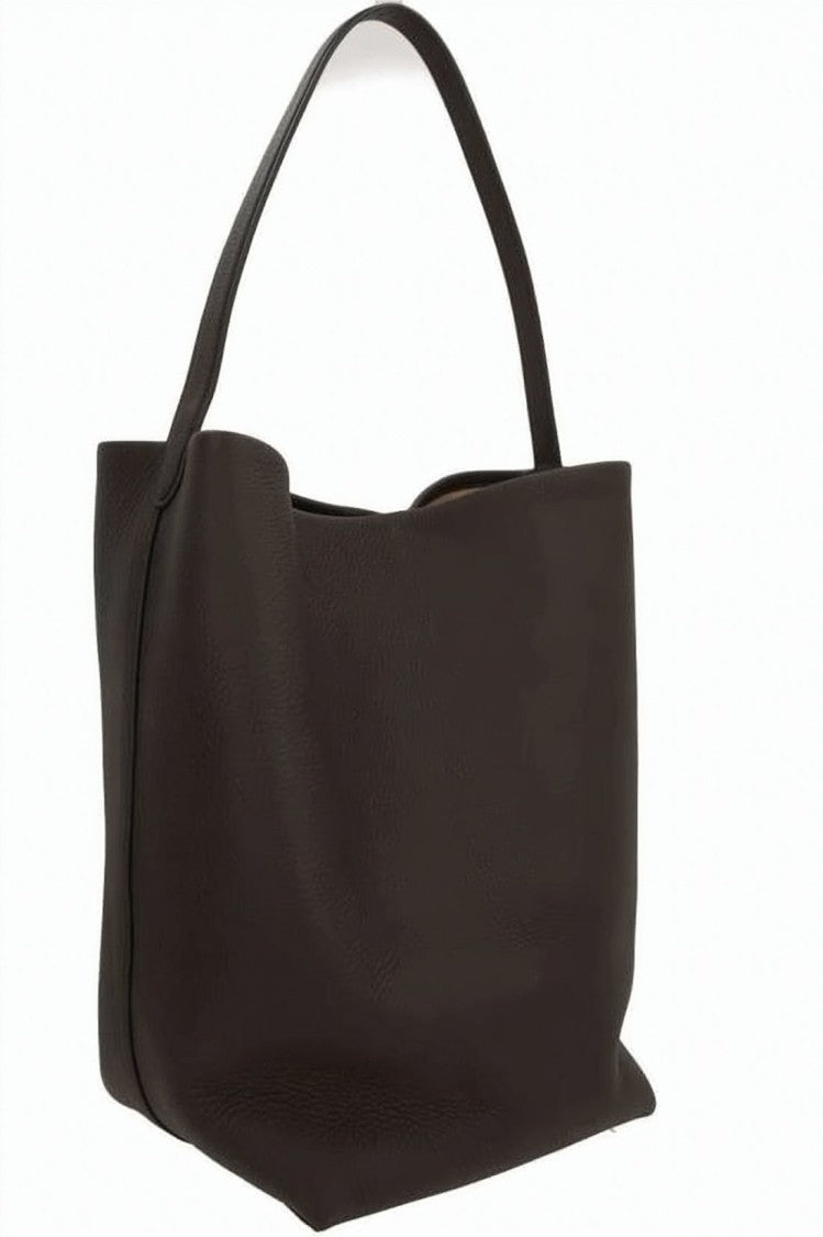 The Row Pebbled Calf Leather Shoulder Bag With Embossed Branding