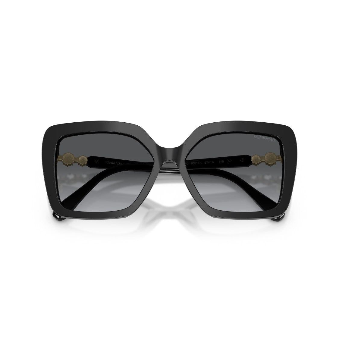 Swarovski 0Sk6049 Oversized Square Sunglasses With Gold Accents