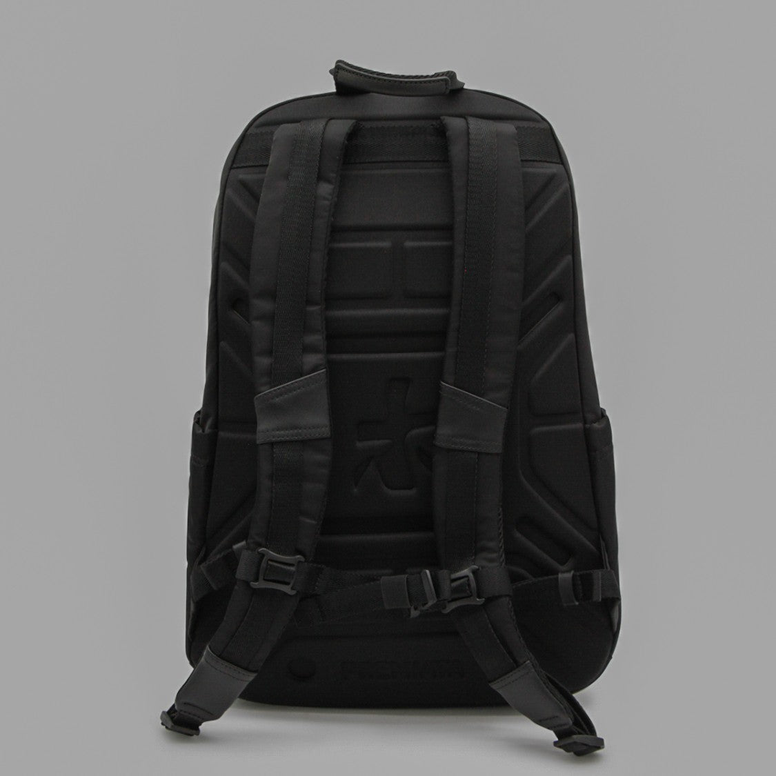 Premiata Sleek Black Backpack With Geometric Paneling