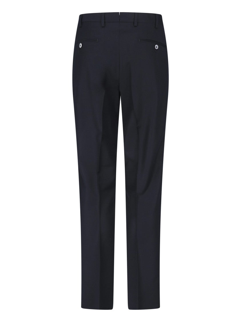 Tombolini Black Virgin Wool Double-Breasted Suit