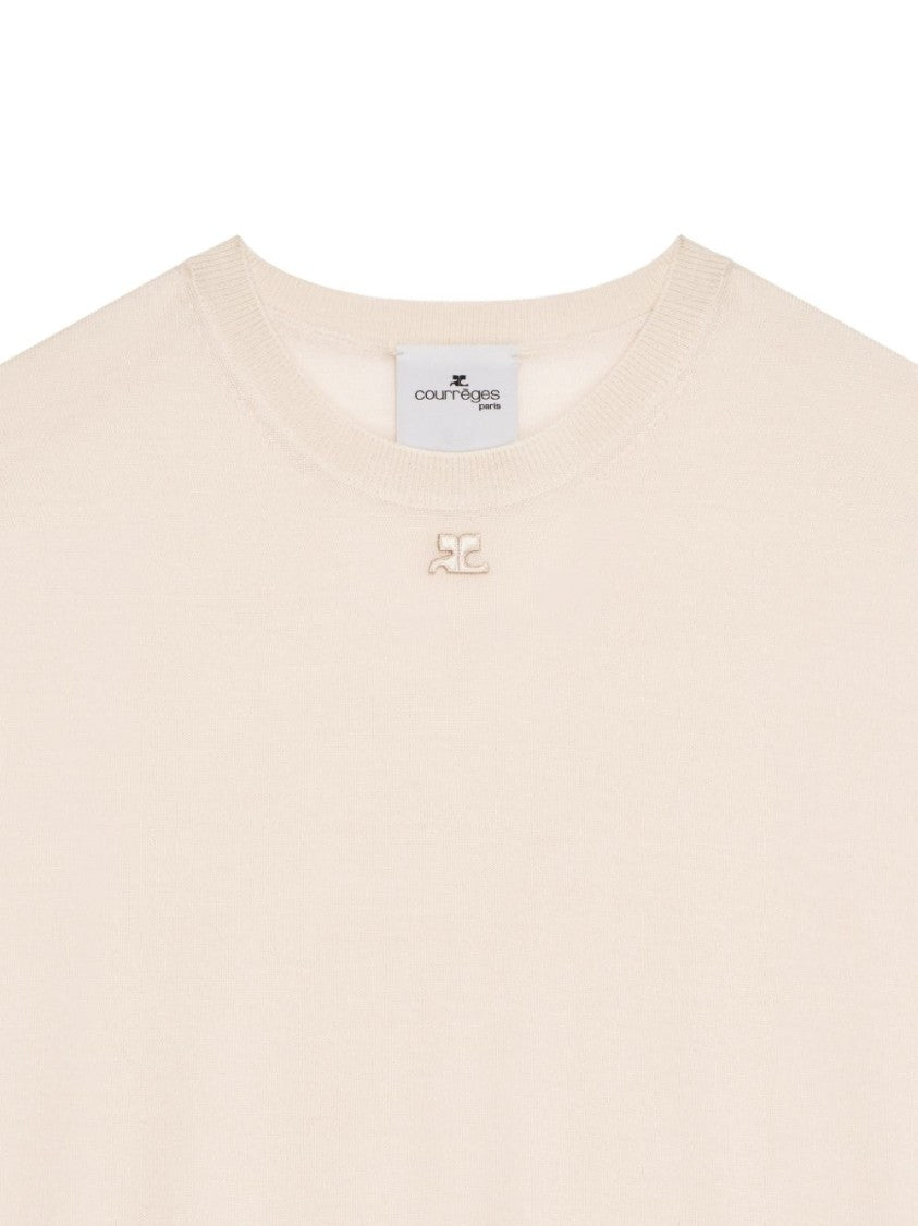 Courrèges Short-Sleeved Top With Ribbed Detailing