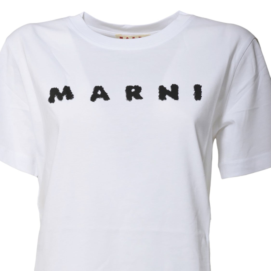 Marni White Jersey T-Shirt With Scribbled Logo