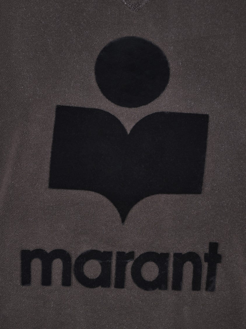 Isabel Marant Étoile Cropped Sweater With Bold Logo Design And Ribbed Cuffs