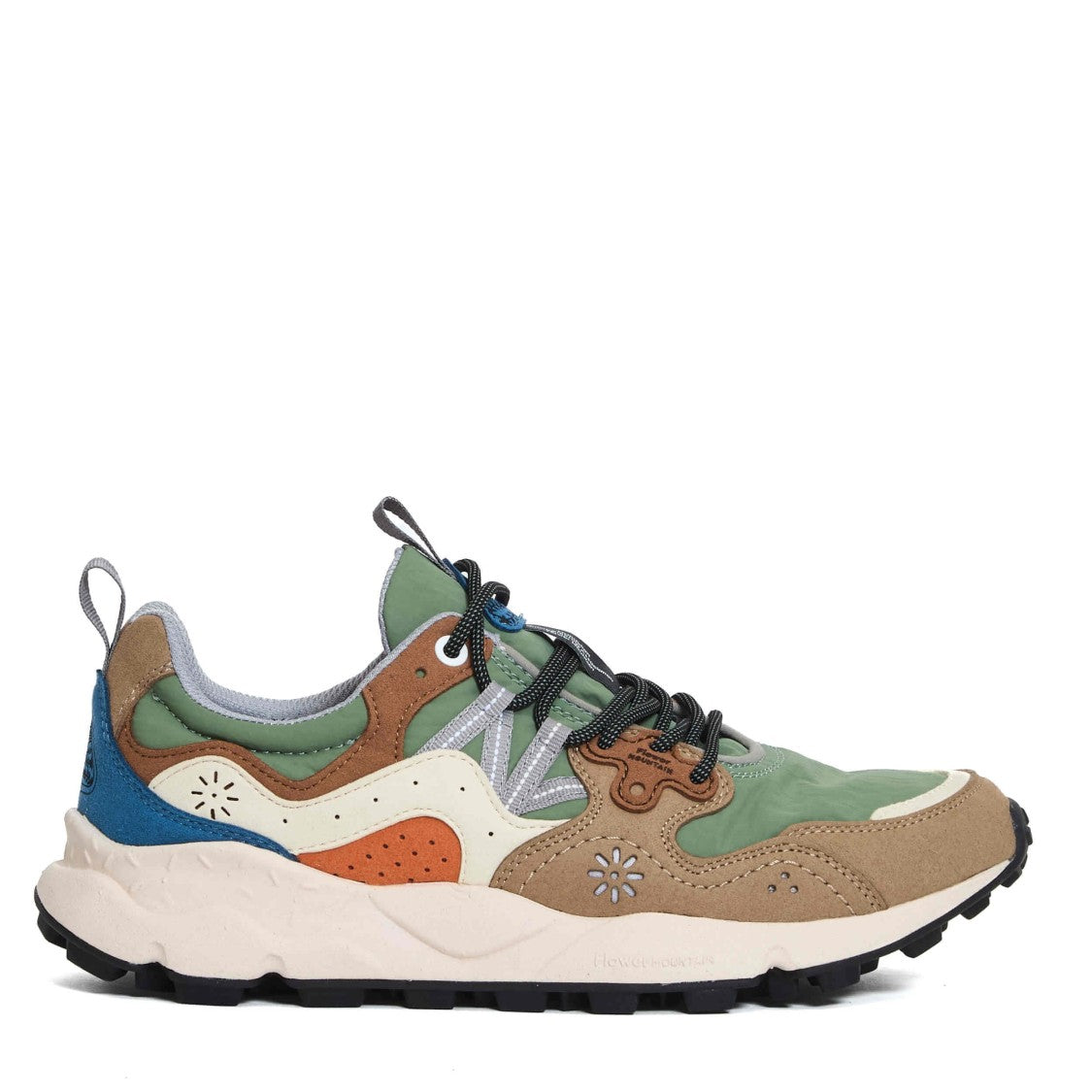 Flower Mountain Yamano Suede Beige Orange And Blue Sneakers