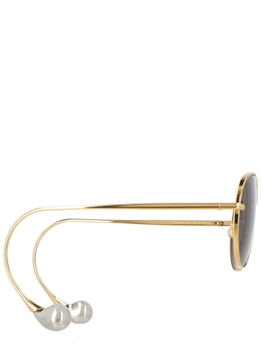 Bottega Veneta Aviator Drop Teardrop Metal Sunglasses