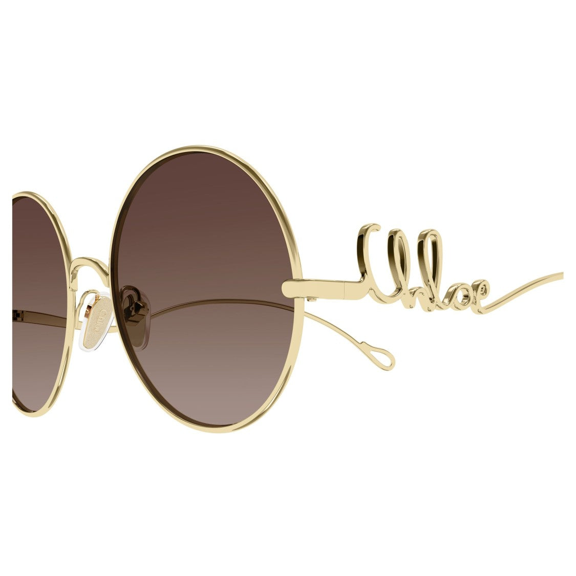 Chloé Round Gradient Sunglasses With Gold-Tone Frame